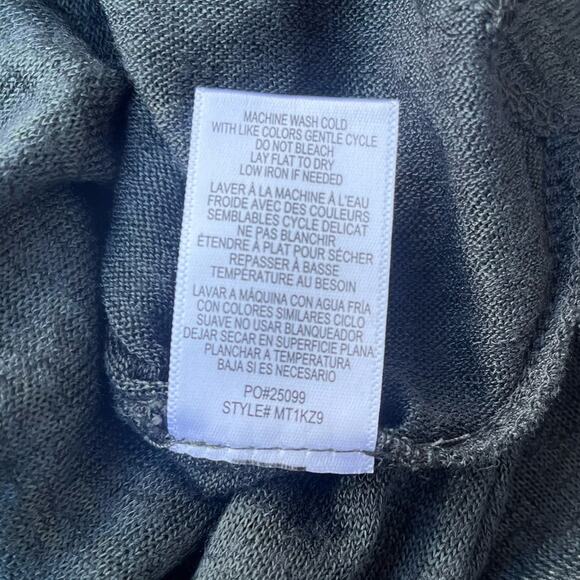 Bobeau Lightweight Twist Hem Top Gray Long Sleeve - Size Medium - Picture 7 of 9